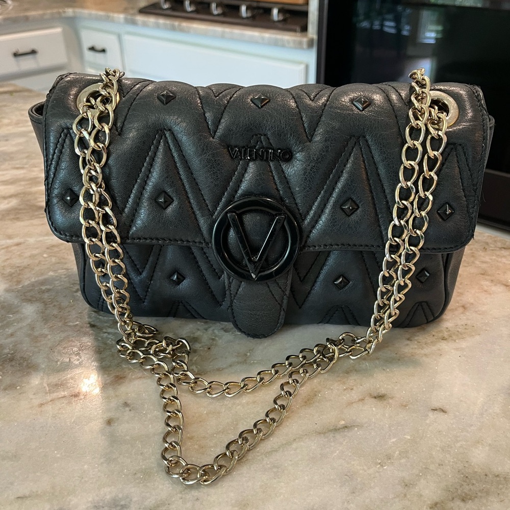 Valentino Black Quilted Leather Shoulder Bag
